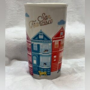 SF Painted Ladies and Dogs. Starbucks Colorful Travelers Ceramic Tumbler